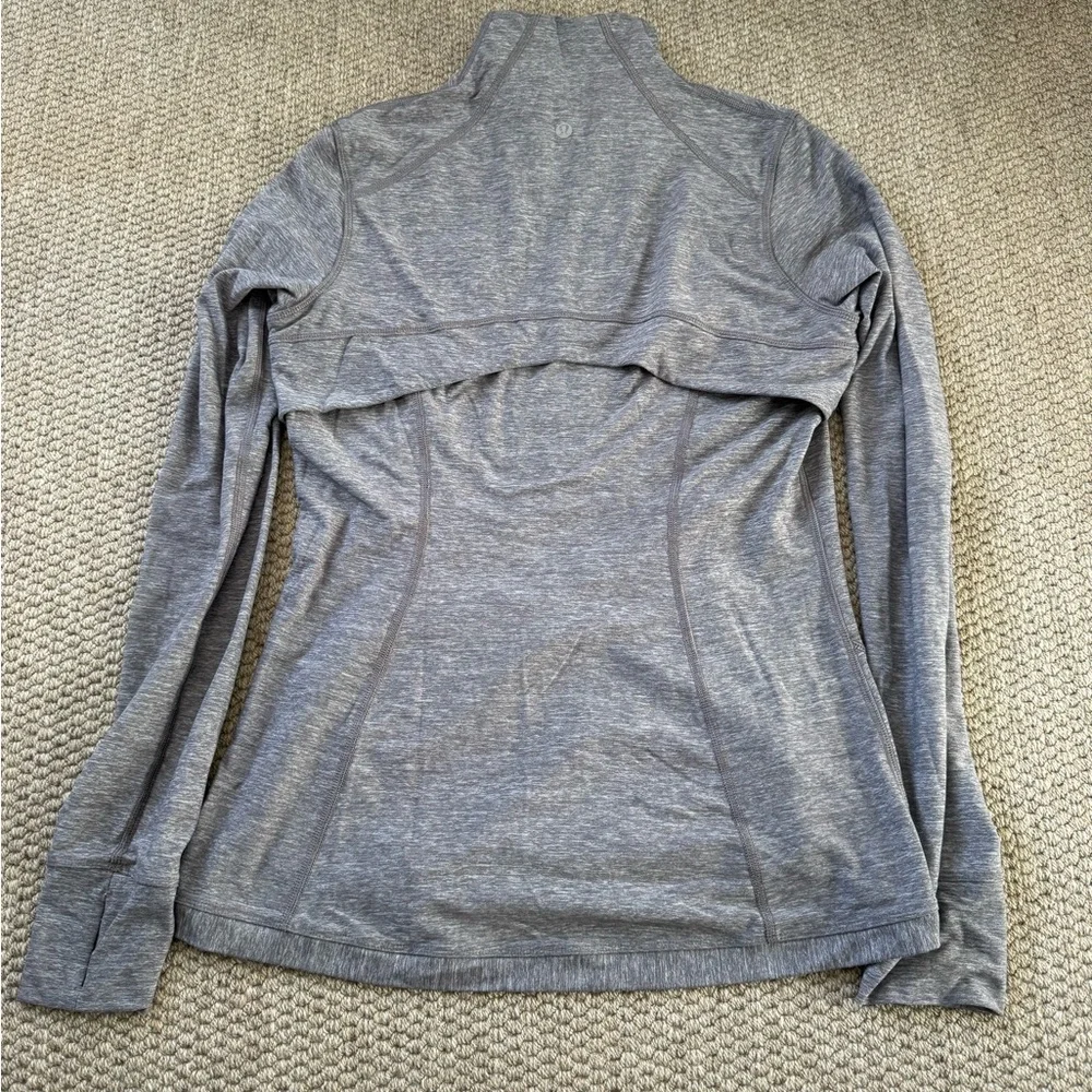 lululemon athletica Heathered Gray Quarter-Zip Sweatshirt - Picture 2 of 4